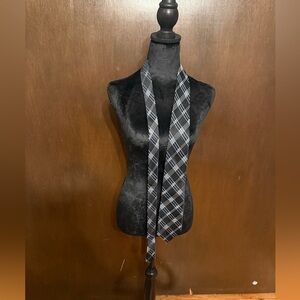 Michael Kors Black and Blue Plaid Tie